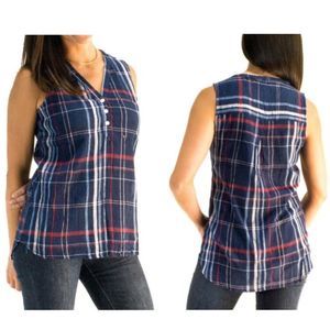 Mountain Khakis Women's Shirt Jenny Plaid Tunic Tank Size M